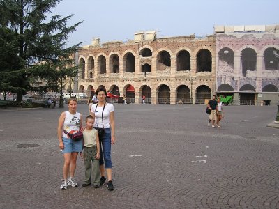 In front of the Arena in Verona